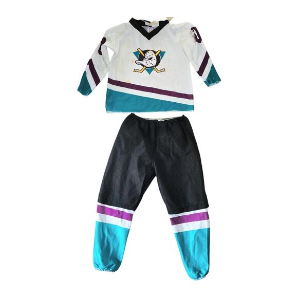 Vintage Disney Mighty Ducks Kids Halloween Costume SZ 4-6 Disguise Inc hockey - Picture 2 of 14